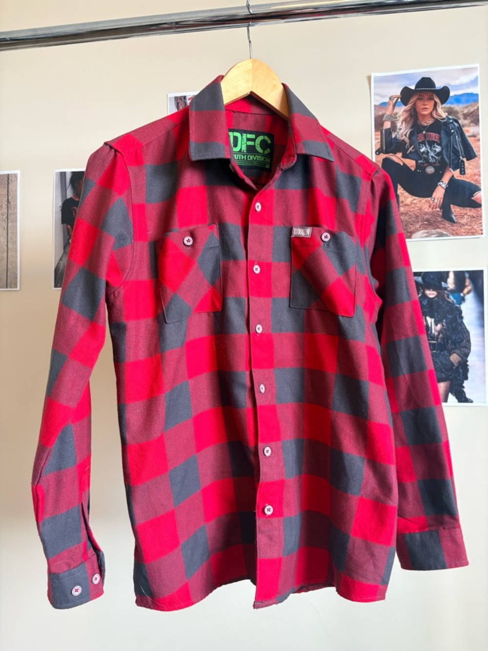 DIXXON Red & Gray Plaid Button-Down Shirt